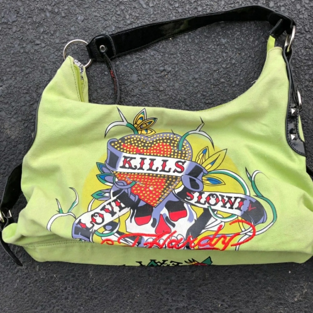 Beautiful green Ed Hardy purse